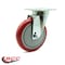 Service Caster Universal Kitchen Casters - 5" Red Poly Wheel - 4 Swivel SCC-20S514-PPUB-RED-TPU1-4 - alternate 2